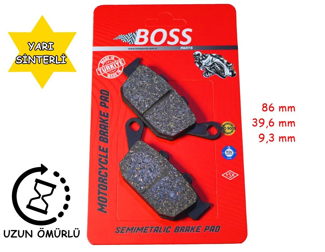Mondial Arka Fren Disk Balatası (Cbs) Boss Fa496 Drift L - Vultre 125 İ Kd 125 F