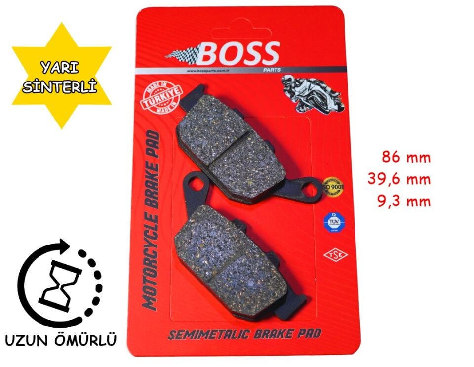 Mondial Arka Fren Disk Balatası (Cbs) Boss Fa496 Drift L - Vultre 125 İ Kd 125 F