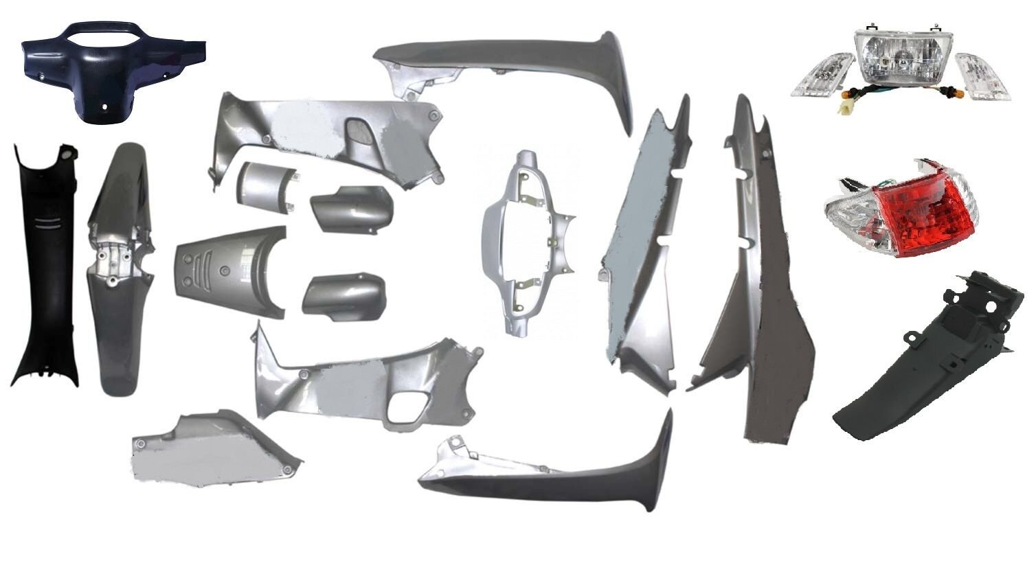 Lifan 100 Kaporta Seti Gri Far-Stop 20 Parça