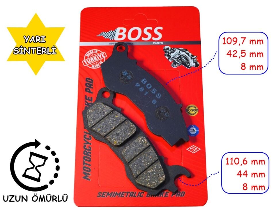 Rks Ön Fren Disk Balatası Boss Fa709 Newlight 125 Mash 125İ Sfc 100 Automatıc Xi Snappy