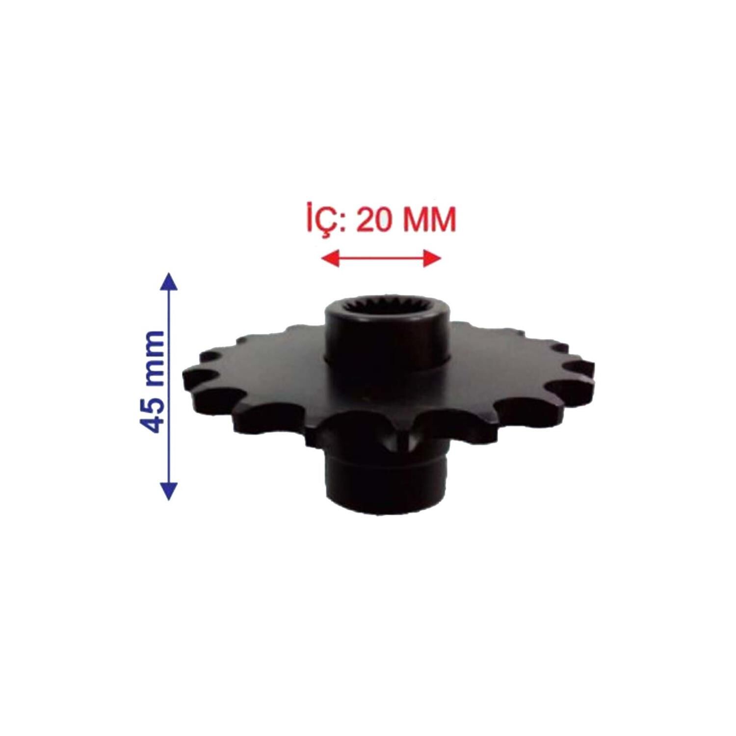 Atv Kanuni Ön Dişli 520-17T İç 20Xuzunluk 45Xm Öm