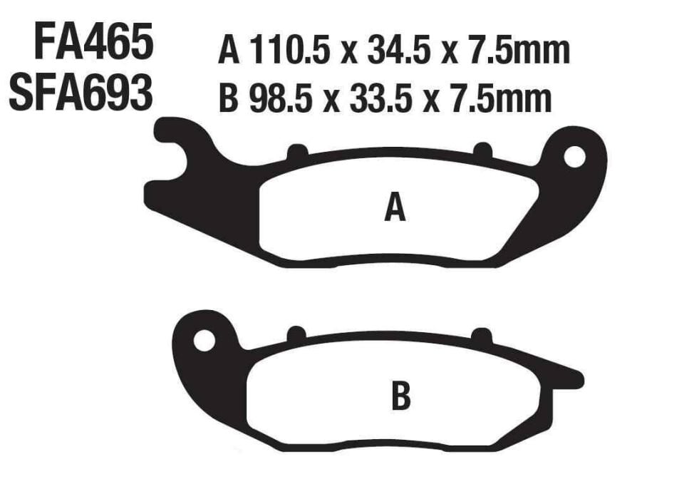 Honda Ön Fren Disk Balatası Gold Sfa693 Fa465 Crf 250L (13-21) 250 Rally (17-21)=