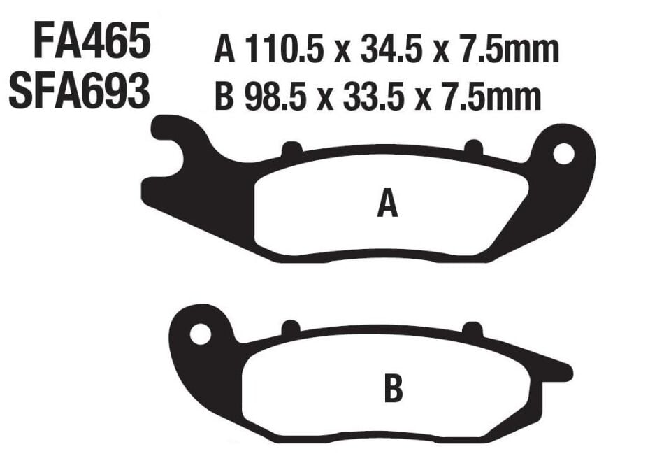 Honda Ön Fren Disk Balatası Gold Sfa693 Fa465 Crf 250L Uyumlu (13-21) 250 Rally (17-21) Takım