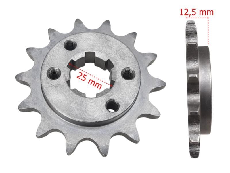Atv Ön Dişli 520-14T İç 25 Mm 2 Delikli Setli Öm