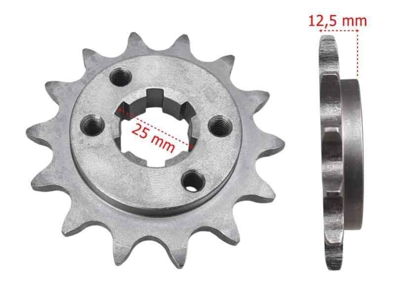 Atv Ön Dişli 520-14T İç 25 Mm 2 Delikli Setli Öm