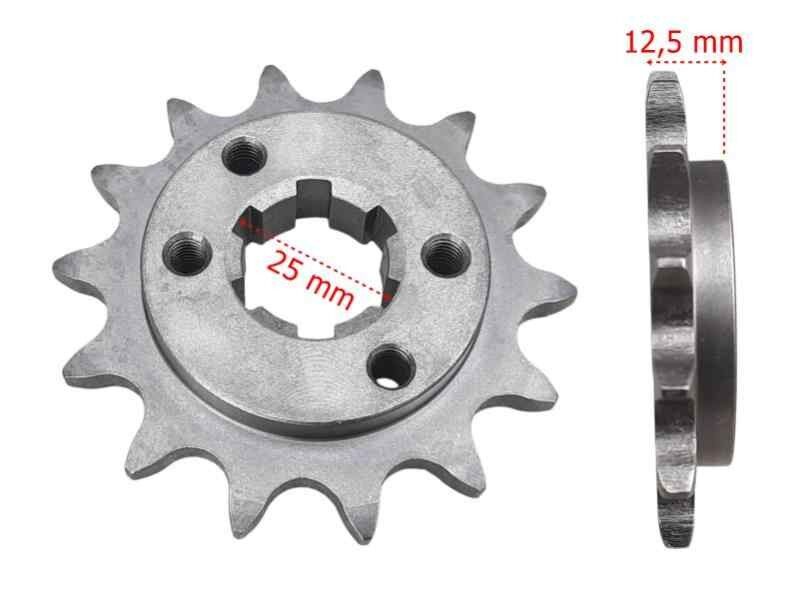 Atv Ön Dişli 520-14T İç 25 Mm 2 Delikli Setli Öm