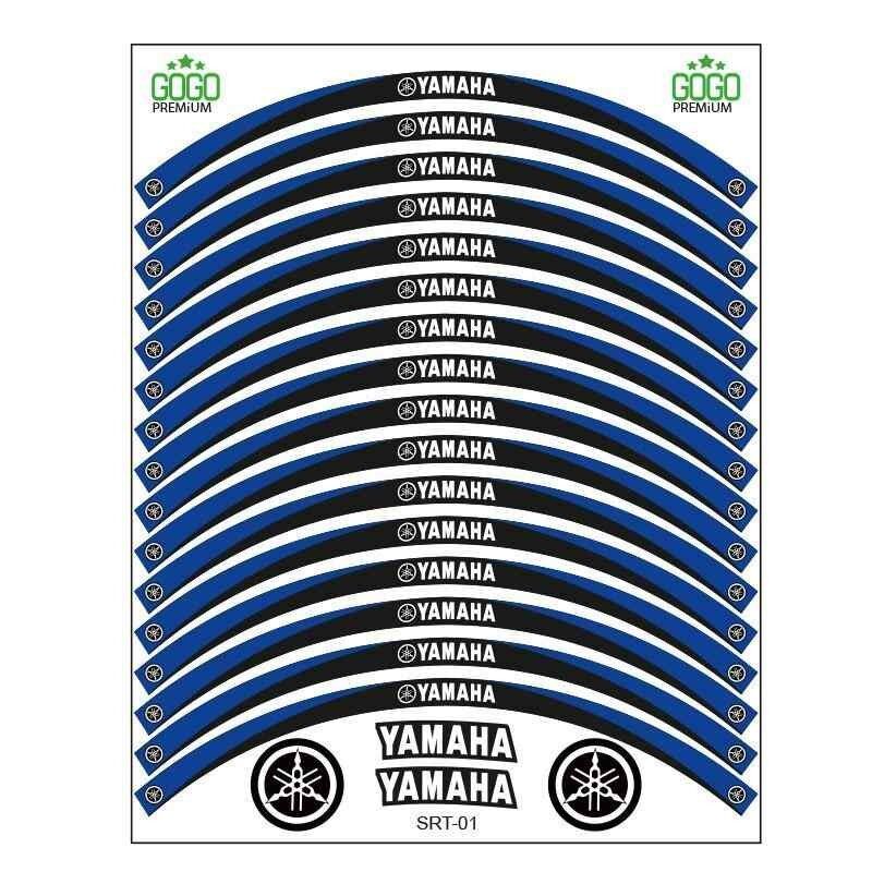 Yamaha Mavi Siyah Uyumlu Reflektörlü 1 Set Jant Şeridi