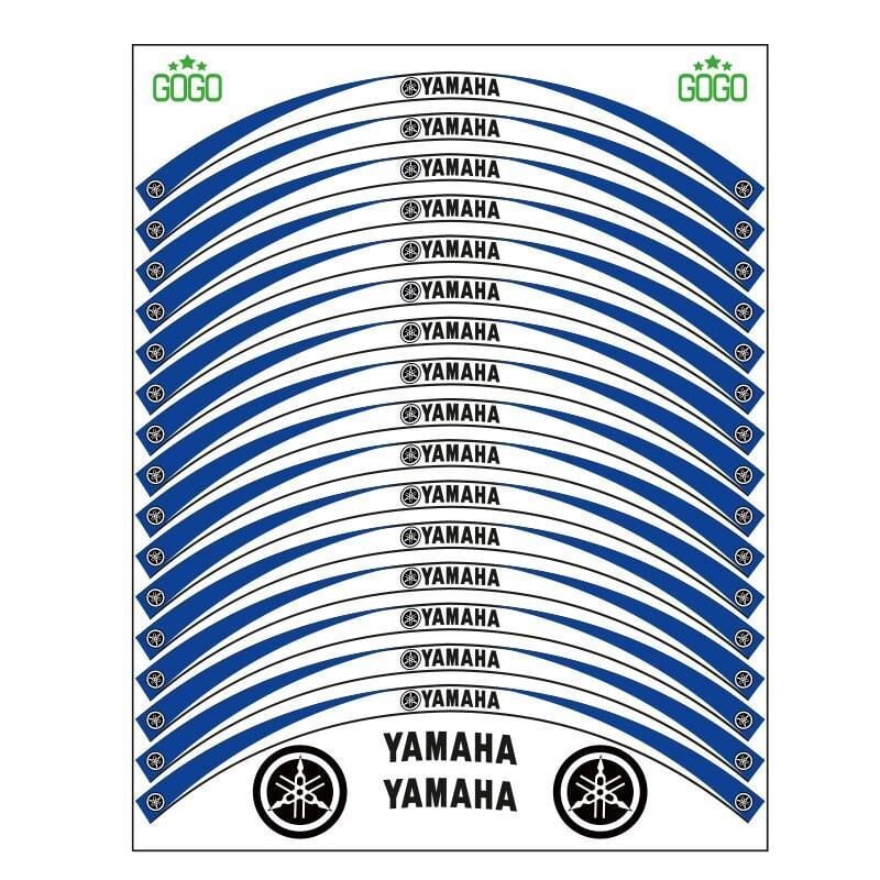 Yamaha Mavi Beyaz Uyumlu Reflektörlü 1 Set Jant Şeridi