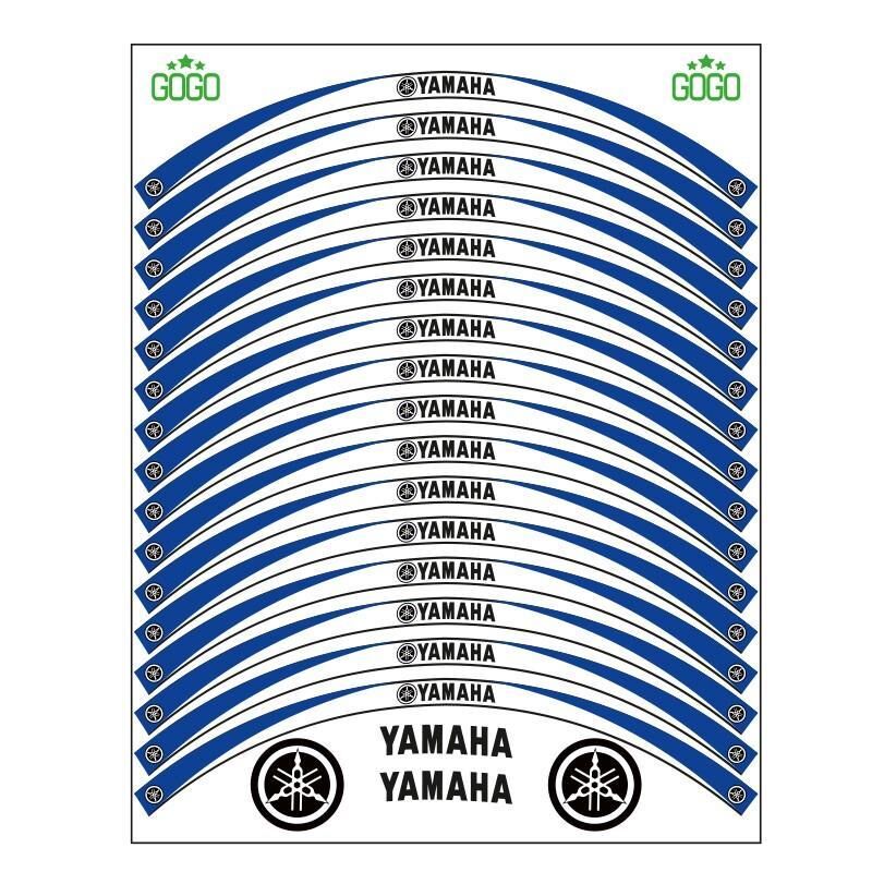 Yamaha Mavi Beyaz Uyumlu Reflektörlü 1 Set Jant Şeridi