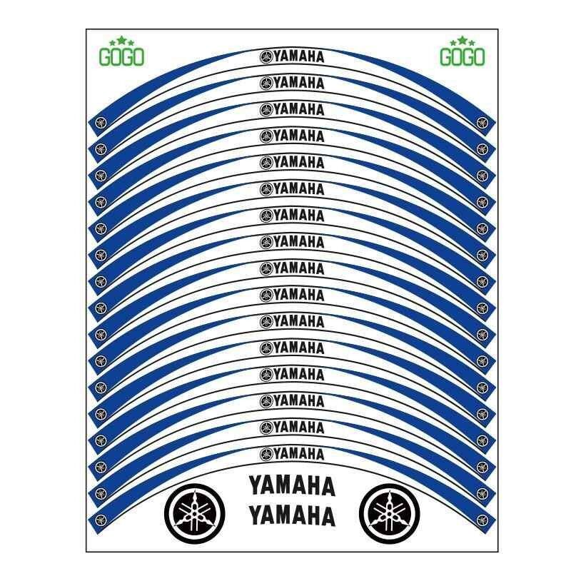 Yamaha Mavi Beyaz Uyumlu Reflektörlü 1 Set Jant Şeridi