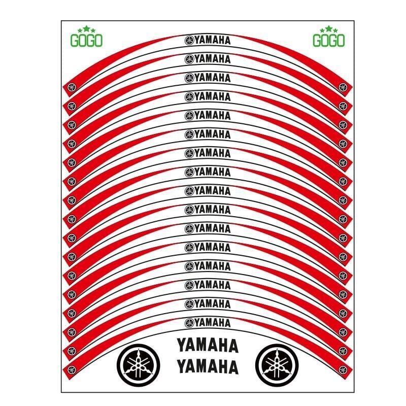 Yamaha Kırmızı Beyaz Uyumlu Reflektörlü 1 Set Jant Şeridi