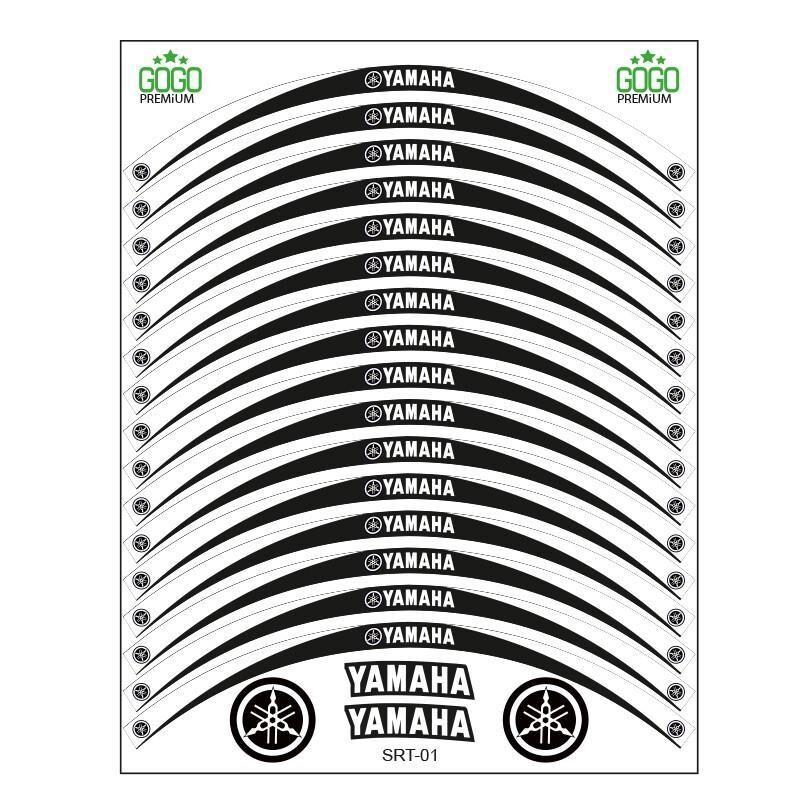 Yamaha Beyaz Siyah Uyumlu Reflektörlü 1 Set Jant Şeridi