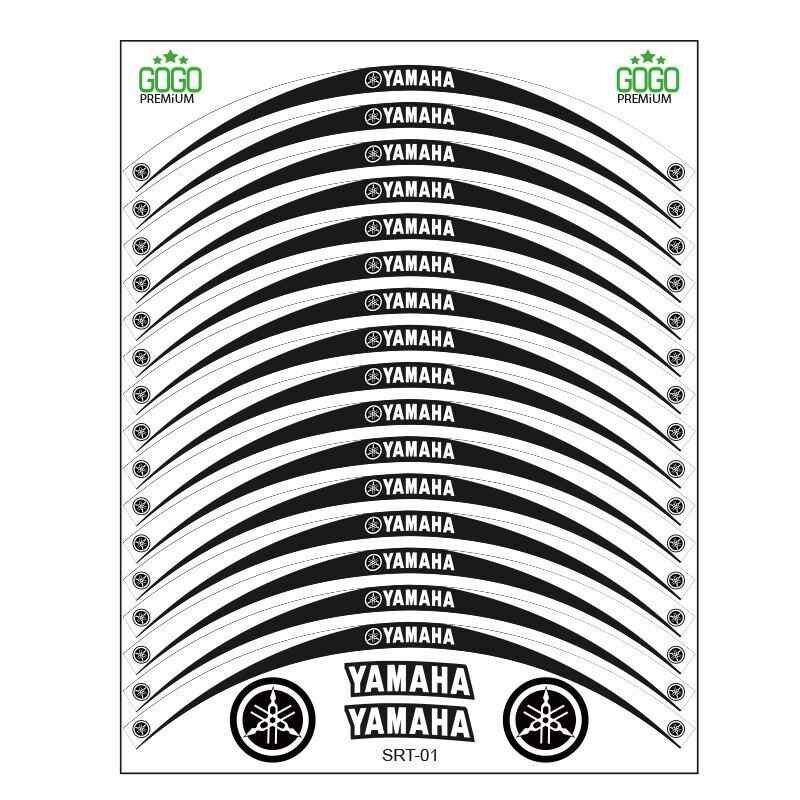 Yamaha Beyaz Siyah Uyumlu Reflektörlü 1 Set Jant Şeridi