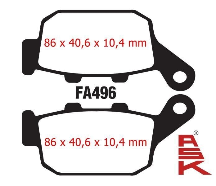 Mondial Arka Fren Disk Balatası (Cbs) Fa496 Ask 125 Drift L-Vultre 125 İ Kd 125 F