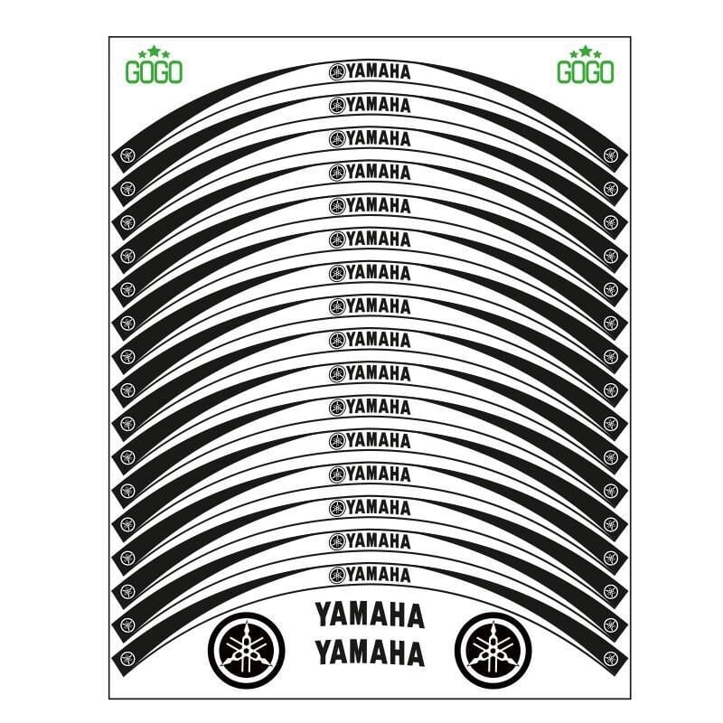 Yamaha Siyah Beyaz Uyumlu Reflektörlü 1 Set Jant Şeridi