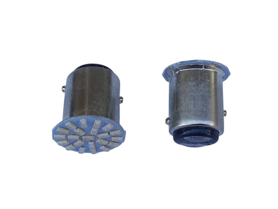 12V 21*5 Çift Duyu Şaşı Tırnak 22 Led Kırmızı Çakar Ampül 1016 2 Li Set