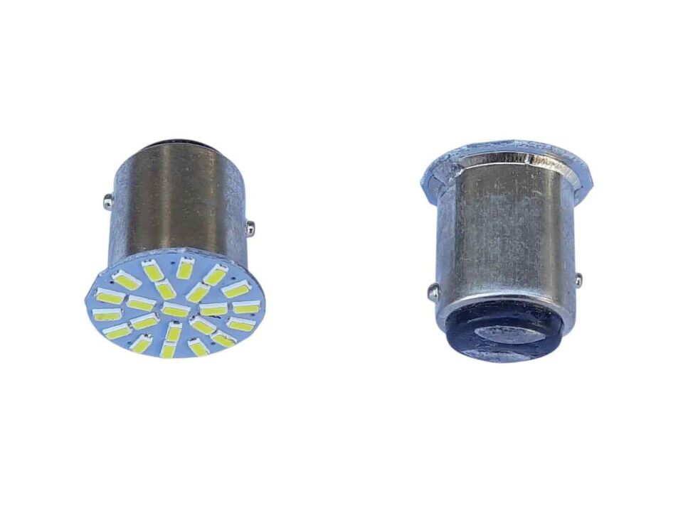 12V 21*5 Çift Duyu Şaşı Tırnak 22 Led Beyaz Çakar Ampül 1016 2 Li Set