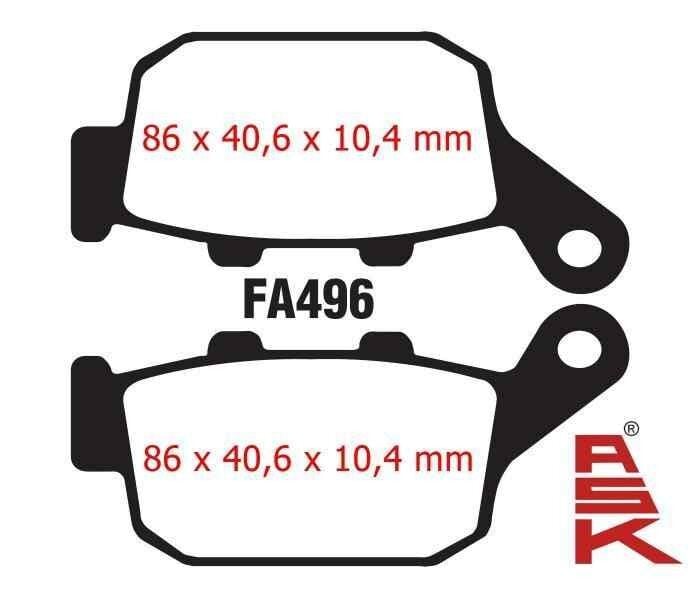 Mondial Rx3İ Evo Arka Fren Disk Balatası Fa496 Ask (2016-....)