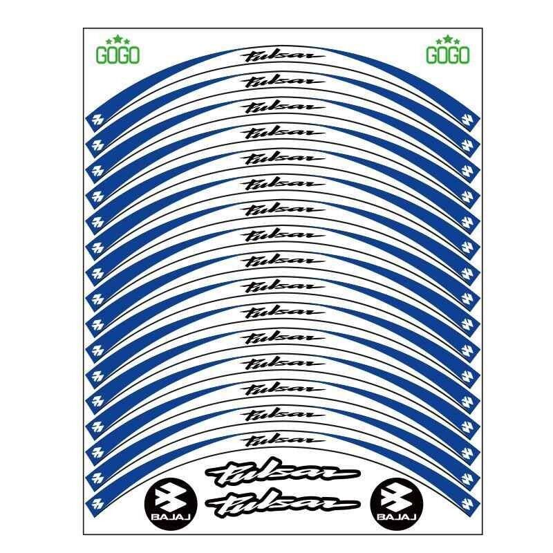 Bajaj Mavi Beyaz Pulsar Uyumlu Reflektörlü 1 Set Jant Şeridi