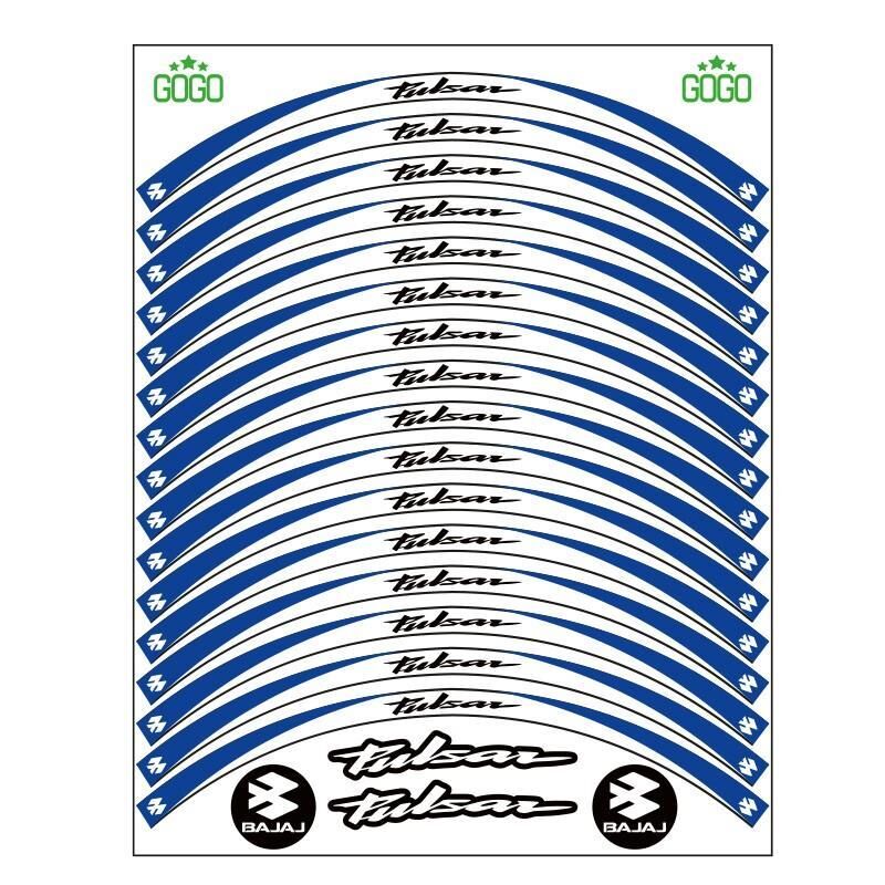 Bajaj Mavi Beyaz Pulsar Uyumlu Reflektörlü 1 Set Jant Şeridi