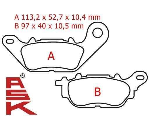 Yamaha Xmax 250-300 Arka Fren Disk Balatası Fa662 Ask (2018-23)
