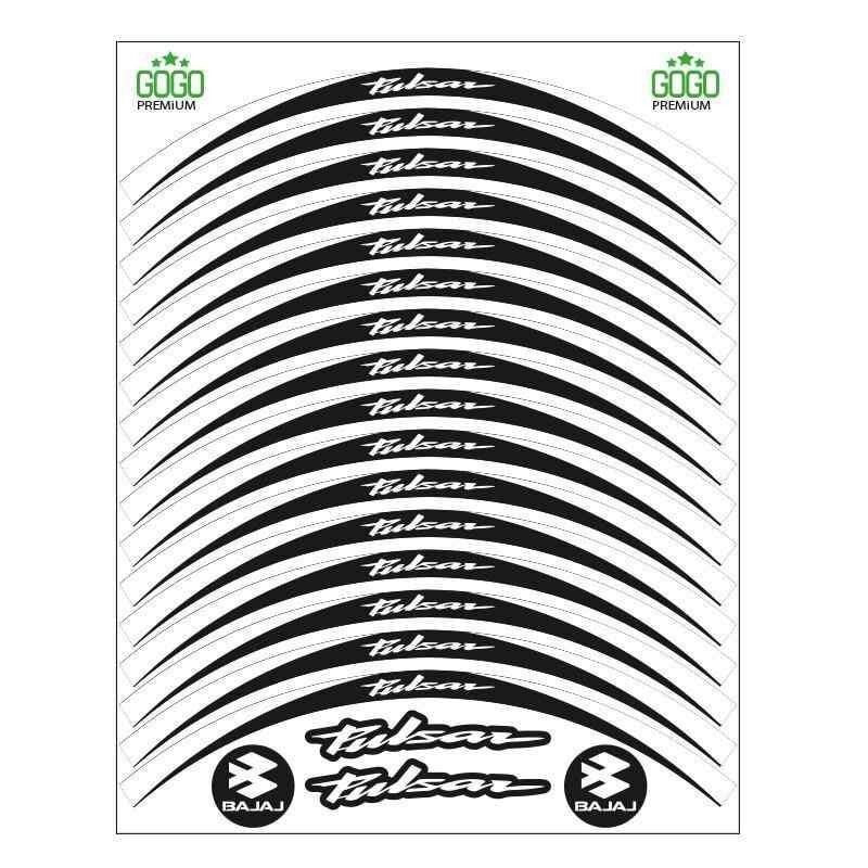 Bajaj Beyaz Siyah Pulsar Uyumlu Reflektörlü 1 Set Jant Şeridi