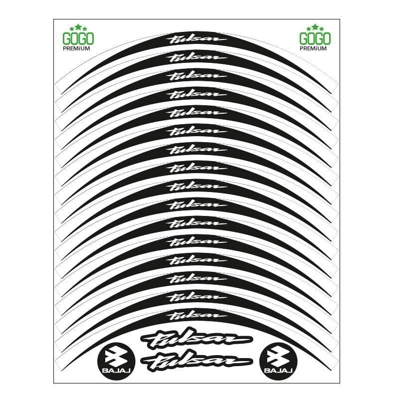 Bajaj Beyaz Siyah Pulsar Uyumlu Reflektörlü 1 Set Jant Şeridi