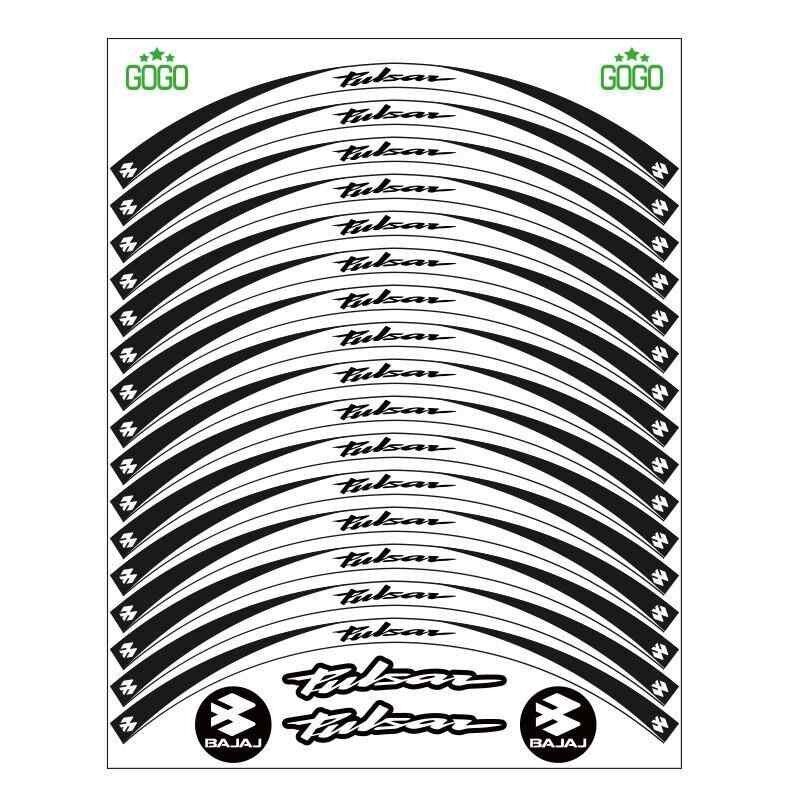 Bajaj Siyah Beyaz Pulsar Uyumlu Reflektörlü 1 Set Jant Şeridi