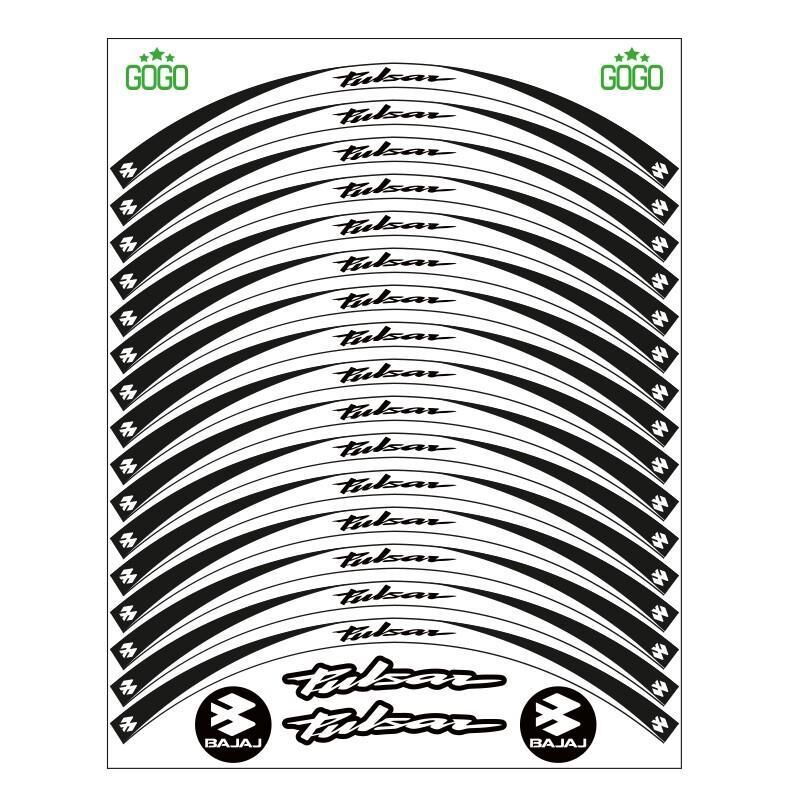 Bajaj Siyah Beyaz Pulsar Uyumlu Reflektörlü 1 Set Jant Şeridi