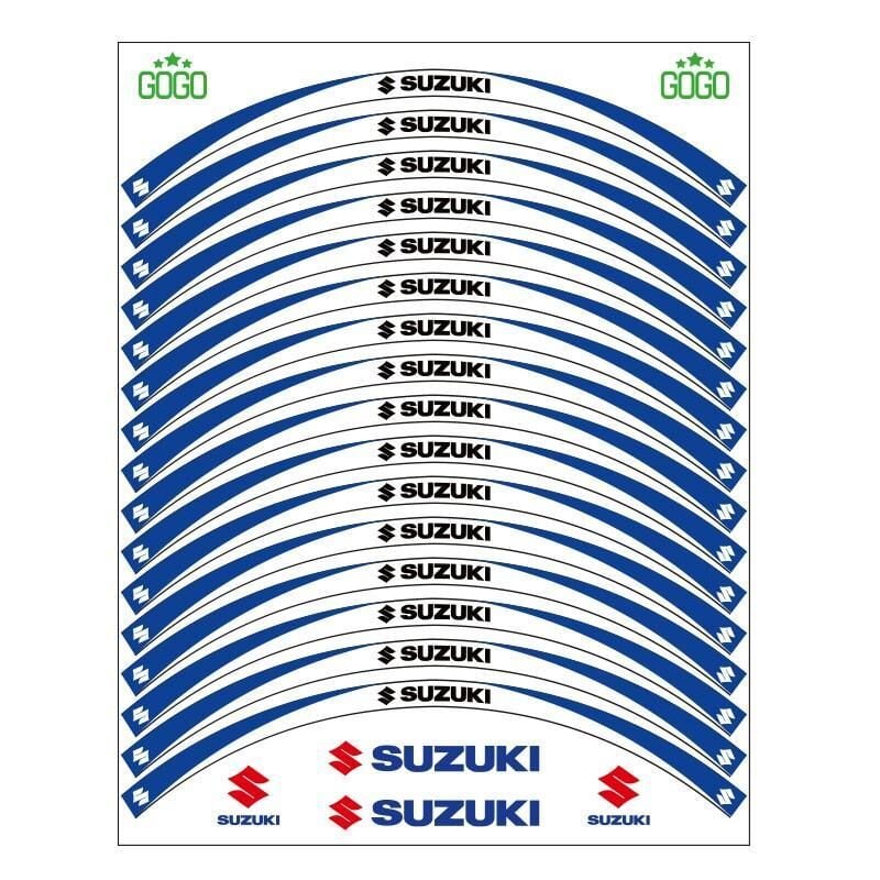 Mavi Beyaz Suzukı Uyumlu Reflektörlü 1 Set Jant Şeridi