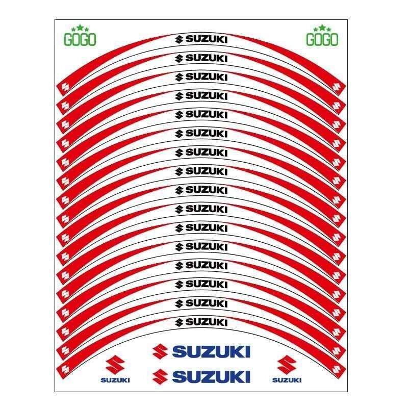 Kırmızı Beyaz Suzukı Uyumlu Reflektörlü 1 Set Jant Şeridi