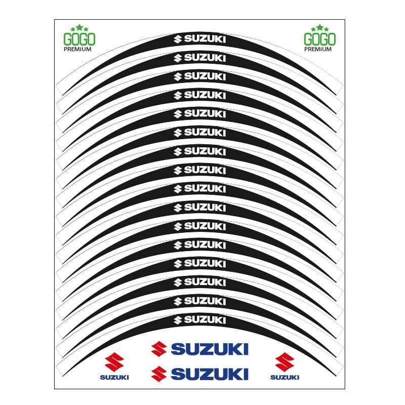 Beyaz Siyah Suzukı Uyumlu Reflektörlü 1 Set Jant Şeridi