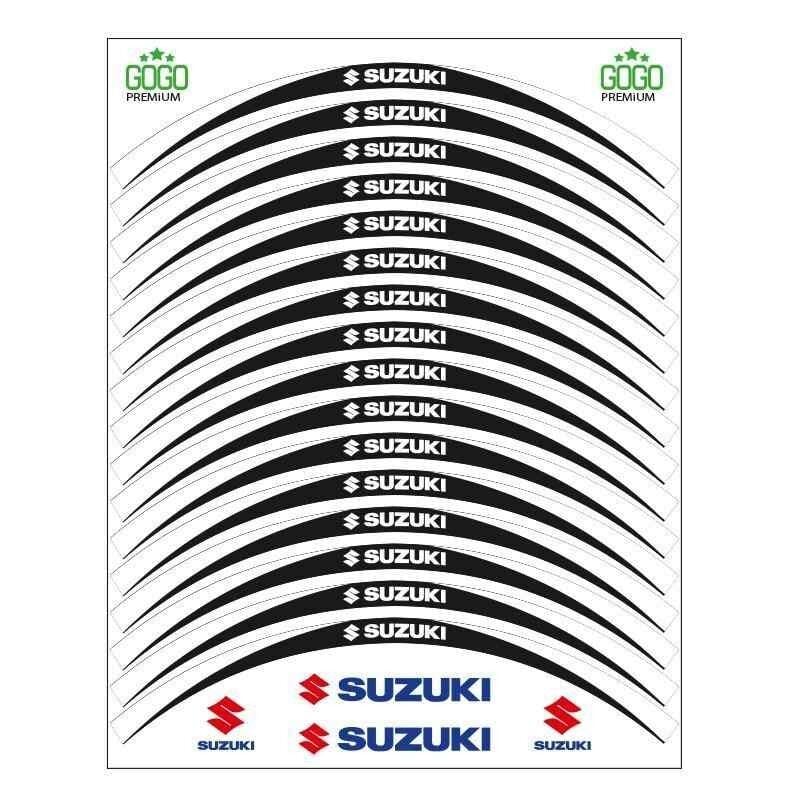 Beyaz Siyah Suzukı Uyumlu Reflektörlü 1 Set Jant Şeridi