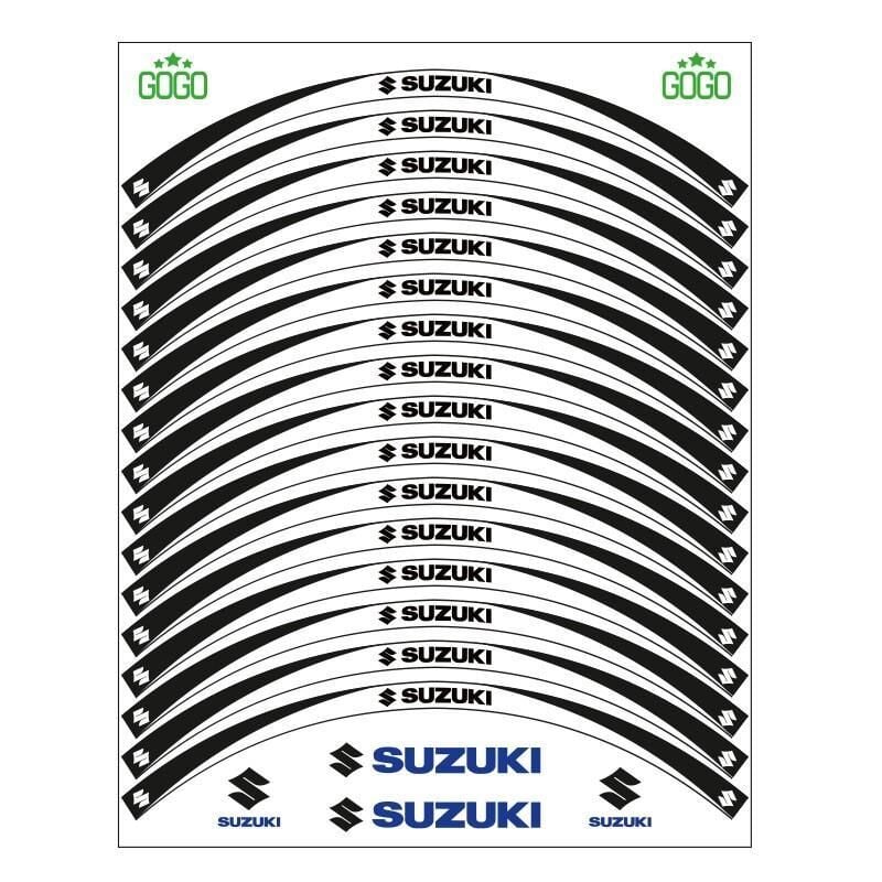 Siyah Beyaz Suzukı Uyumlu Reflektörlü 1 Set Jant Şeridi