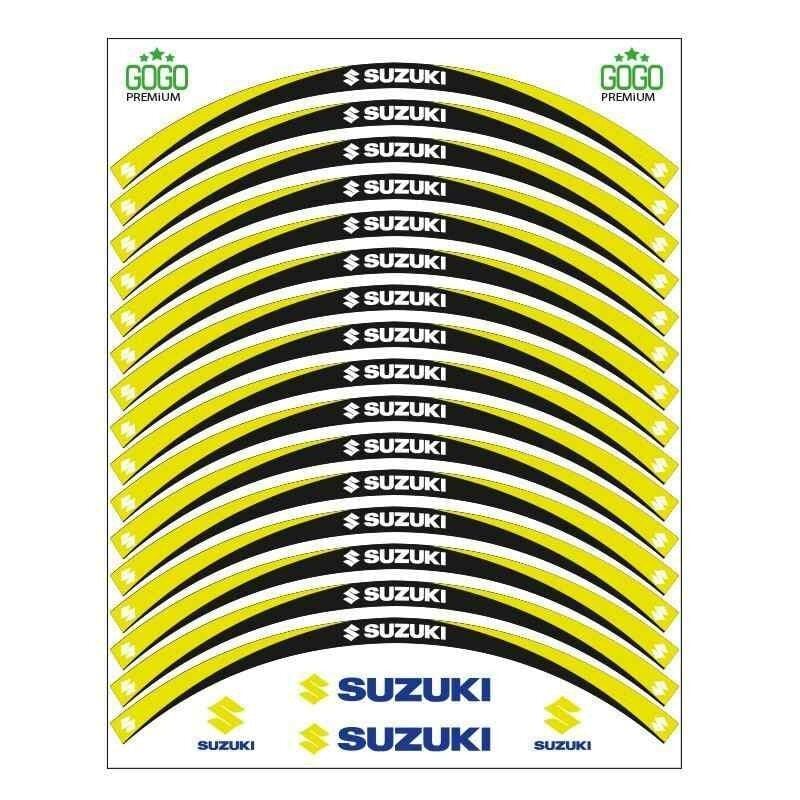 Sarı Siyah Suzukı Uyumlu Reflektörlü 1 Set Jant Şeridi