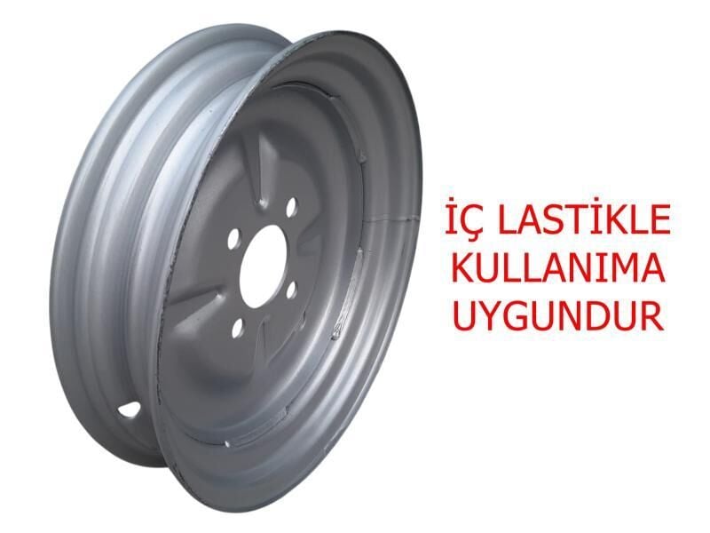 E-Yük Arabası Arka Jant 4.00-12 Gri (Sibop Yandan) İç Lastikli Tip