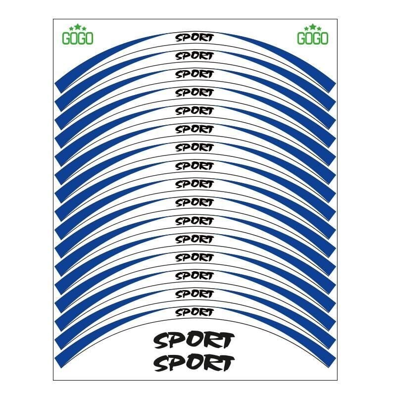 Mavi Beyaz Sport Reflektörlü 1 Set Jant Şeridi