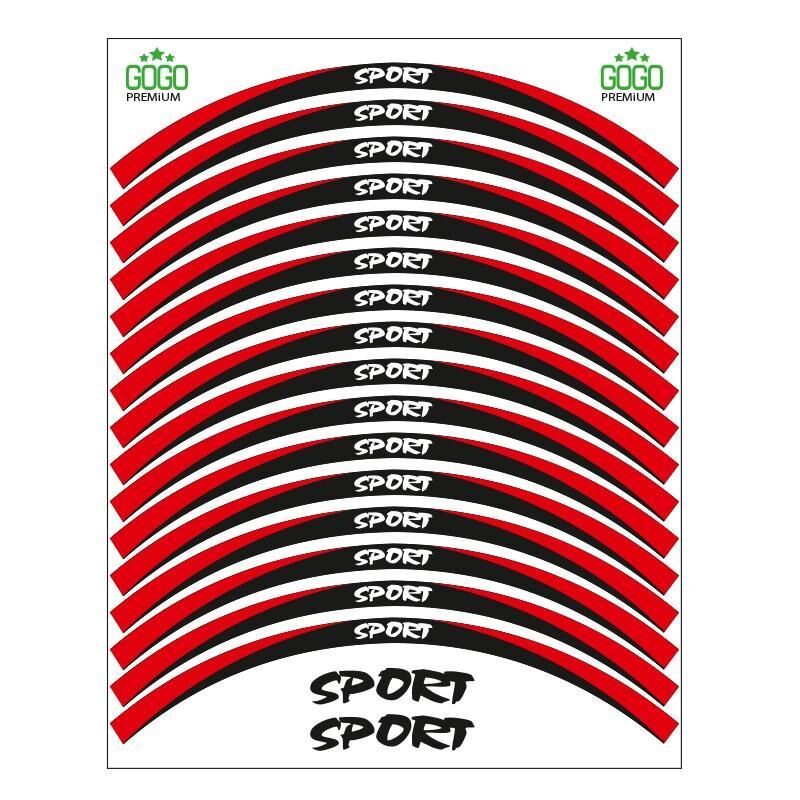 Kırmızı Siyah Sport Reflektörlü 1 Set Jant Şeridi