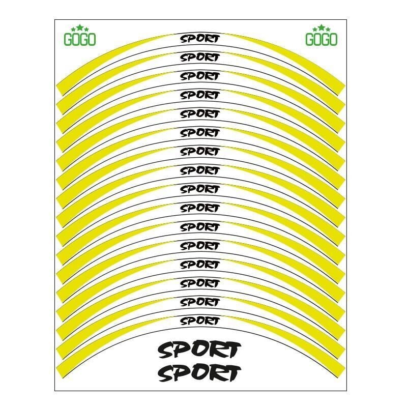 Sarı Beyaz Sport Reflektörlü 1 Set Jant Şeridi
