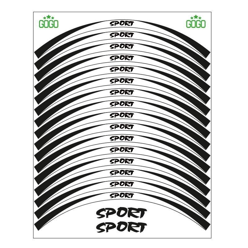 Siyah Beyaz Sport Reflektörlü 1 Set Jant Şeridi