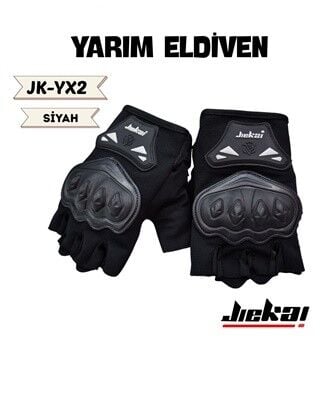 Eldiven Korumalı Jk Yx Parmaksız Siyah Xl