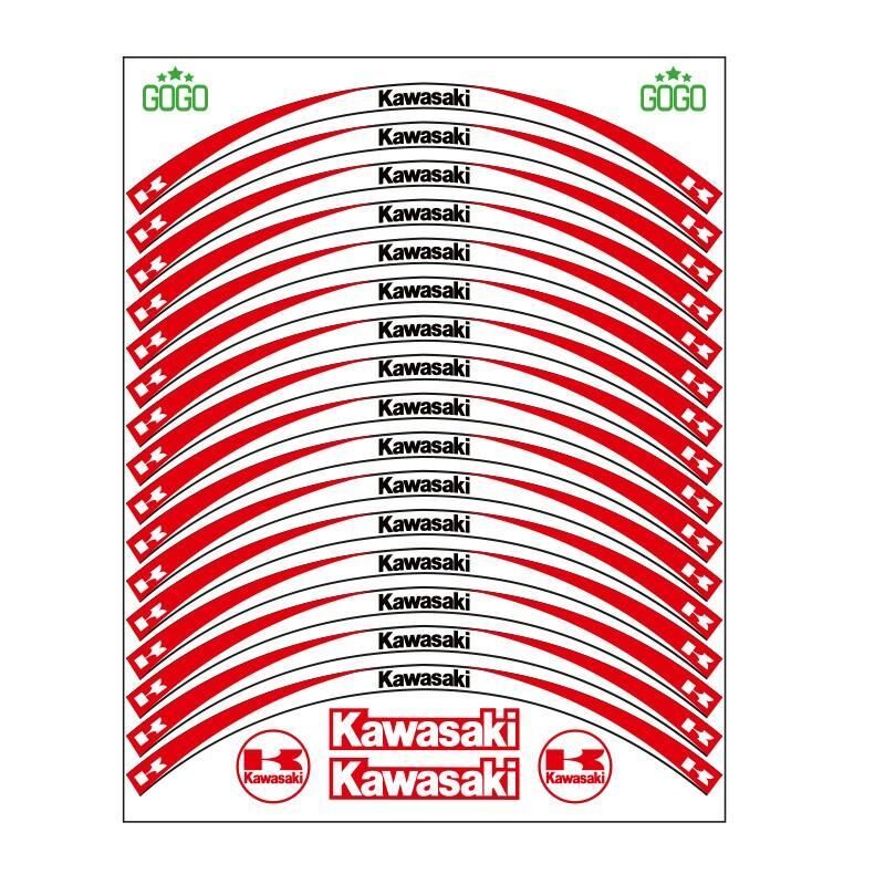 Skm Kırmızı Beyaz Kawasaki Uyumlu Reflektörlü 1 Set Jant Şeridi