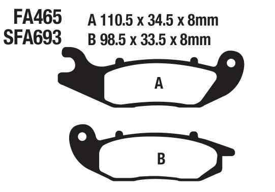 Honda Ön Fren Disk Balatası Sfa693 Fa465 Ask Crf 250L (13-21) 250 Rally (17-21)