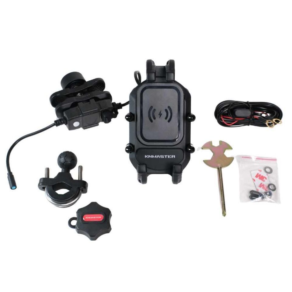 Knmaster Tt-860Wu Kablosuz Şarjlı Tüm Motosikletlere Uyumlu Telefon Tutucu