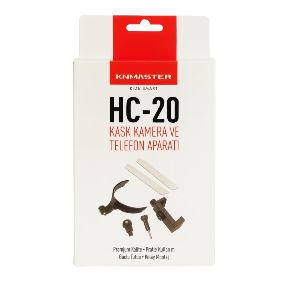 Knmaster Hc-20 Motosiklet Kask Çene Yapıştırıcılı Telefon Ve Aksiyon Kamera Tutucu Full Set