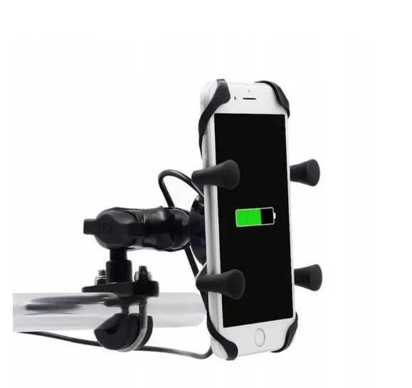 Knmaster X Serisi Motosiklet Ayna Ve Gidon Bağlantılı Usb Girişli Telefon Tutacağı