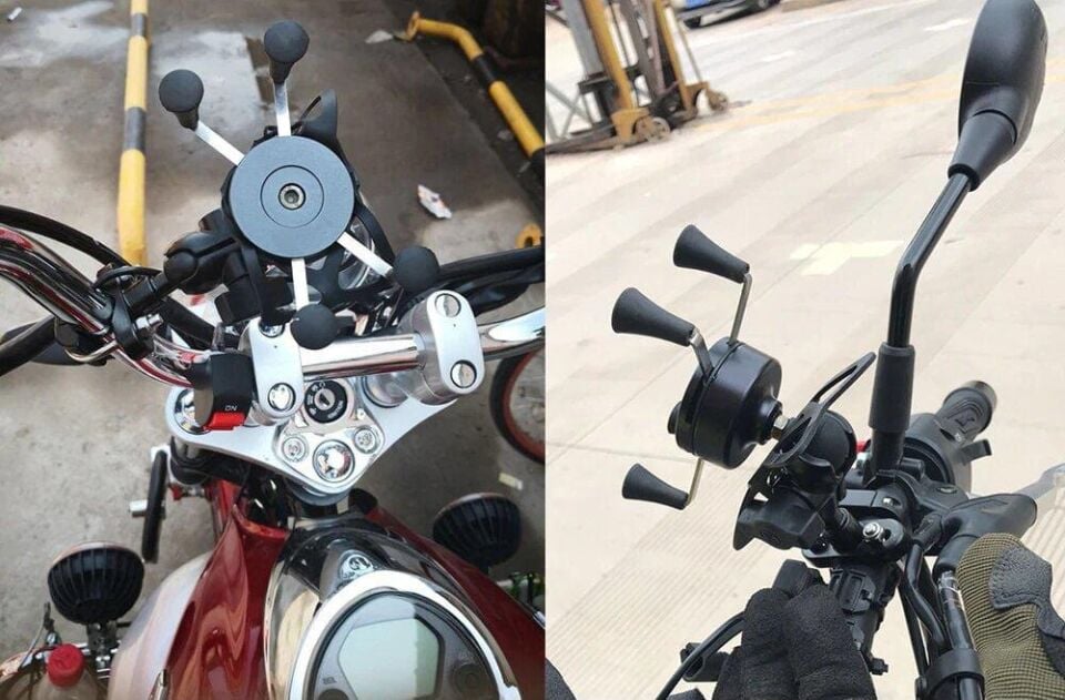 Knmaster X Serisi Motosiklet Ayna Ve Gidon Bağlantılı Telefon Tutacağı