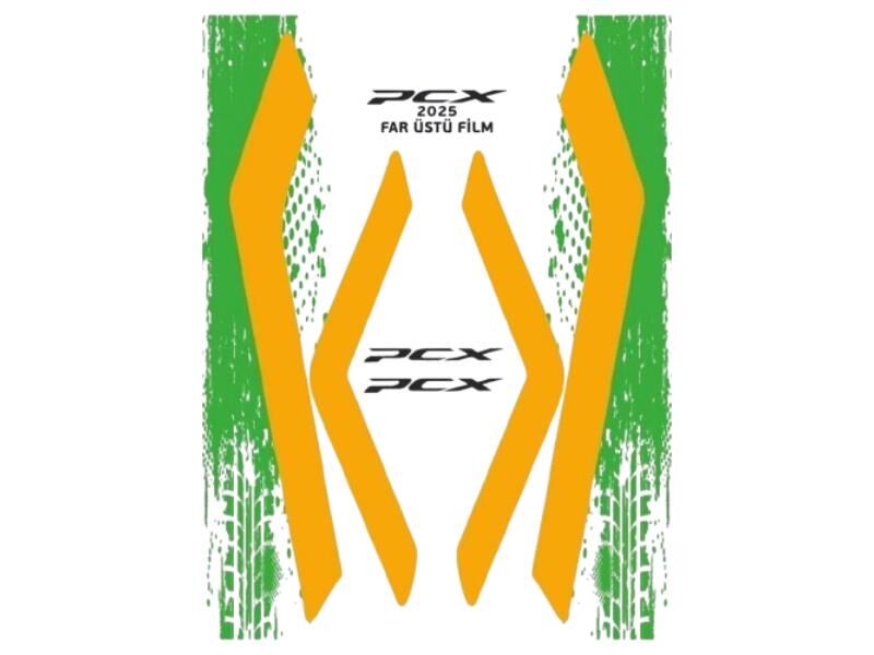 Honda Pcx 2025 Uyumlu Far Üstü Film Turuncu