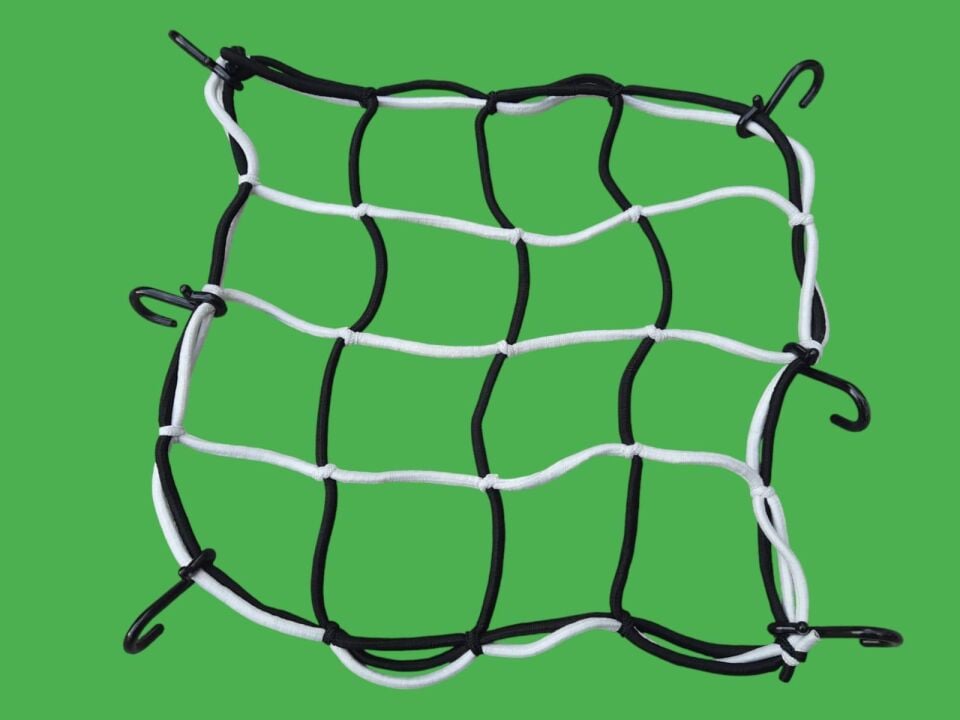 Bağaj Lastiği File 6 Kancalı Siyah-Beyaz