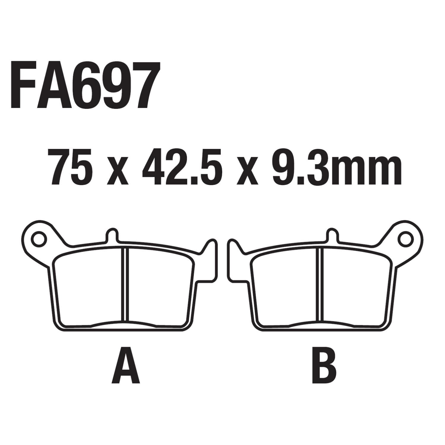Mondial X-Treme 250 Arka Fren Disk Balatası Fa697 A Kalite